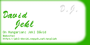 david jekl business card