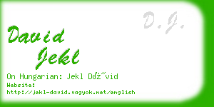 david jekl business card